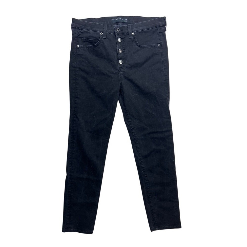 Veronica Beard Debbie Skinny High Rise Black Jeans Womens Size 32/14 Raven - Picture 1 of 10